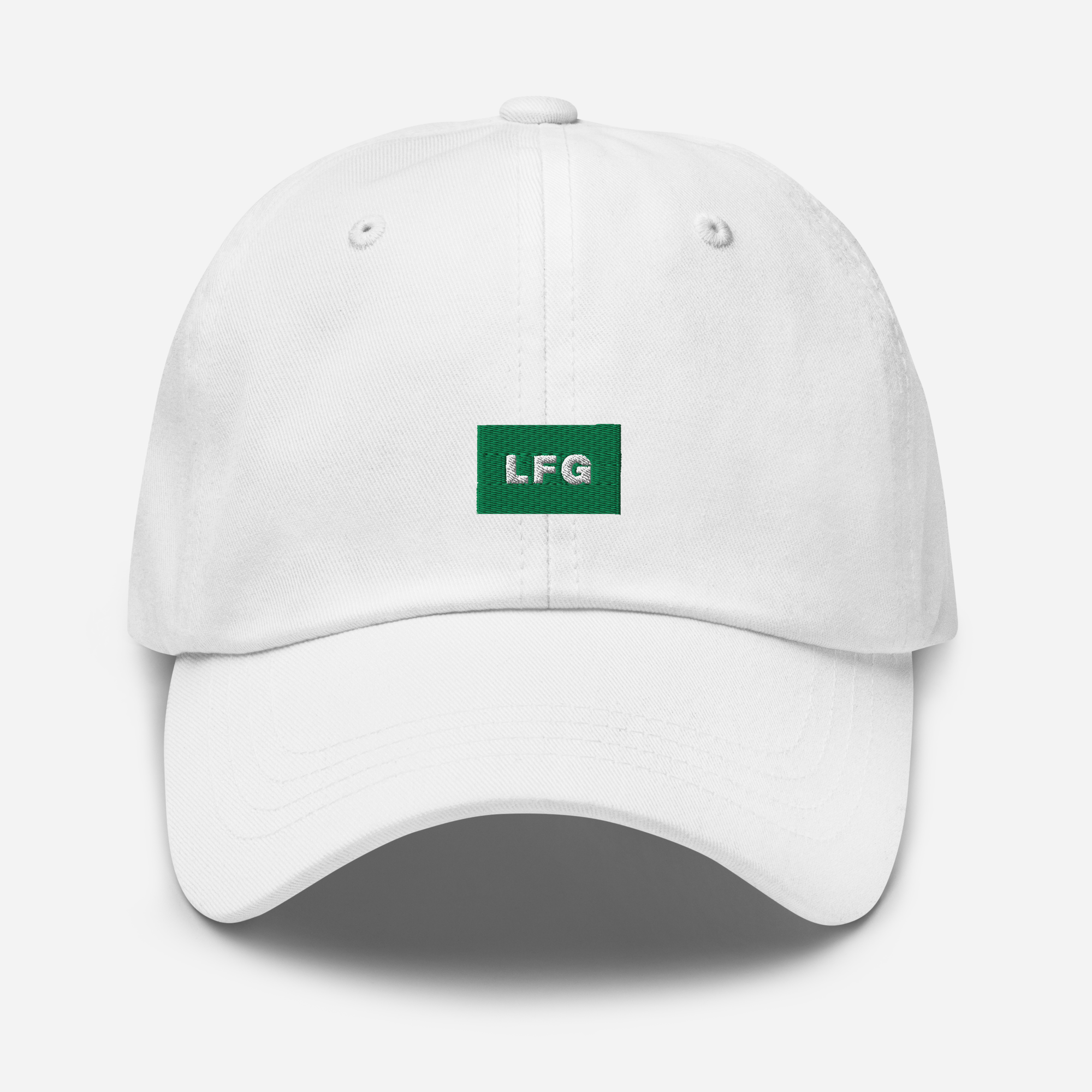 Classic Dad Hat - White - LFG (green)
