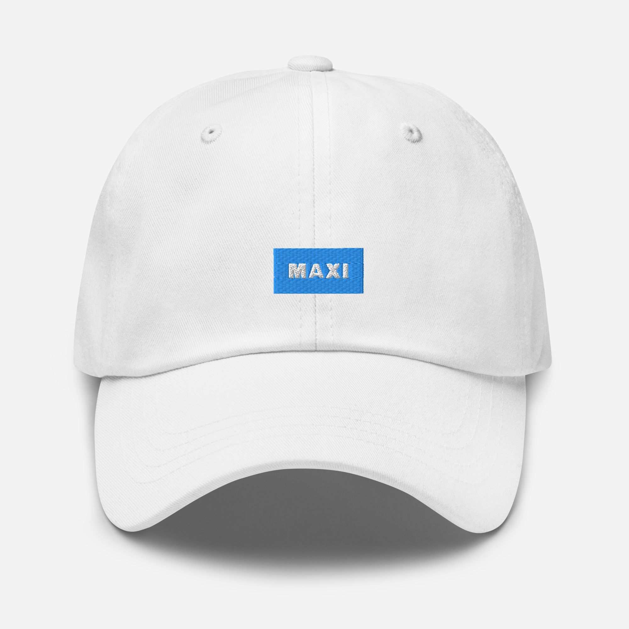 Classic Dad Hat - White - MAXI (blue)