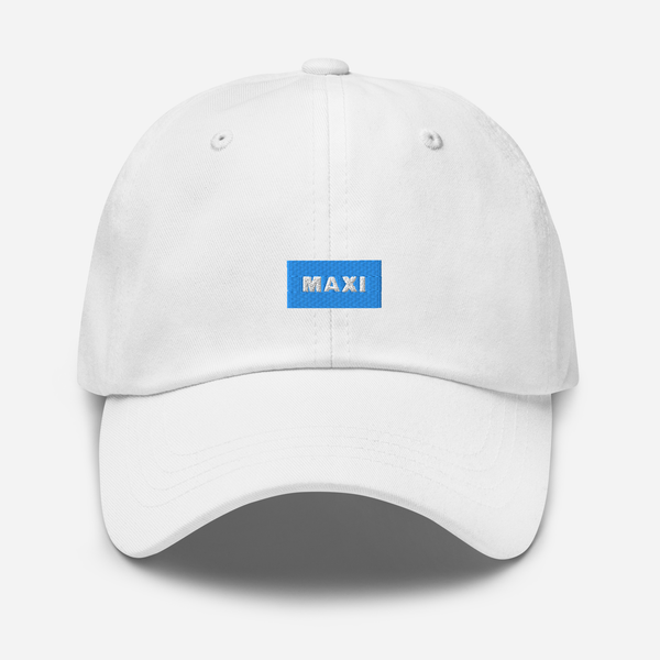 Classic Dad Hat - White - MAXI (blue)