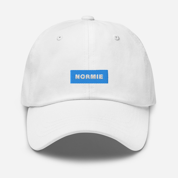 Classic Dad Hat - White - NORMIE (blue)