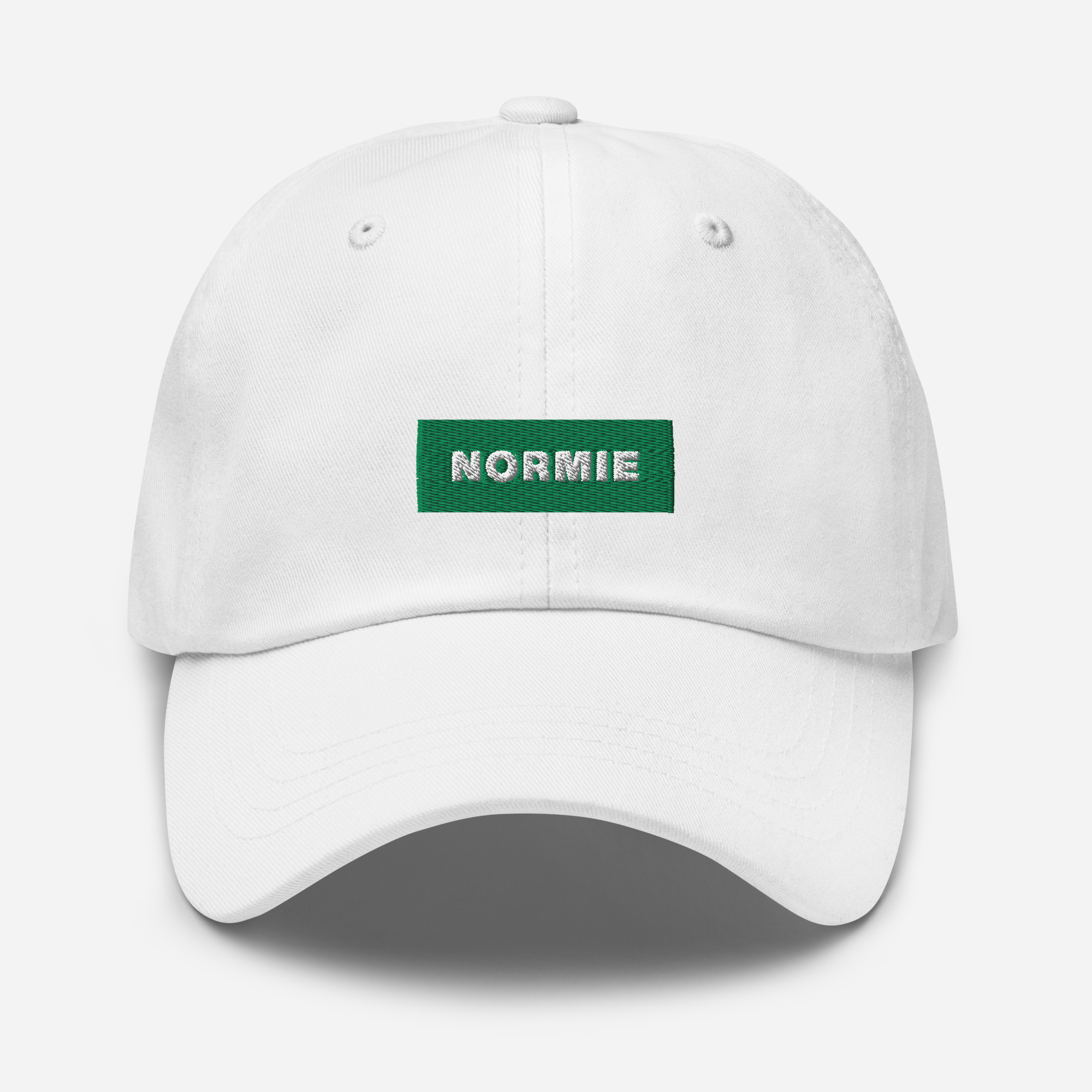 Classic Dad Hat - White - NORMIE (green)