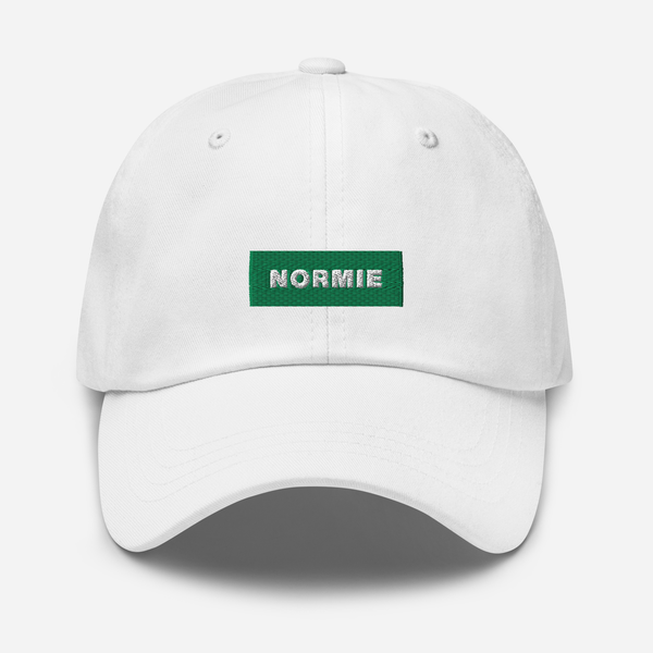 Classic Dad Hat - White - NORMIE (green)