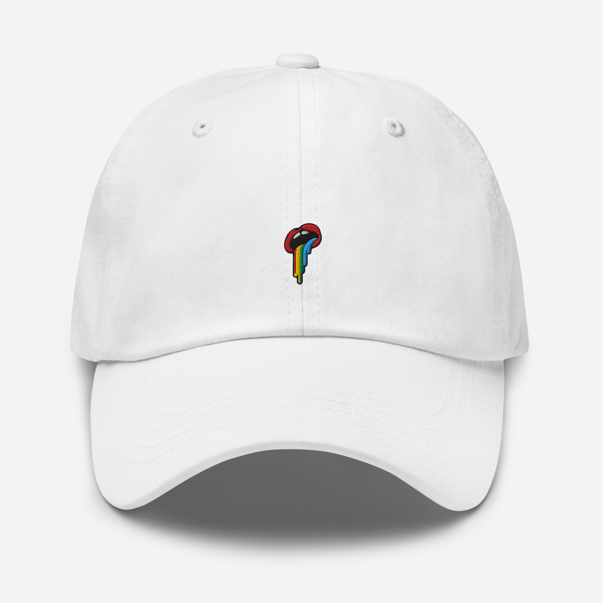 Classic Dad Hat - White - Rainbow