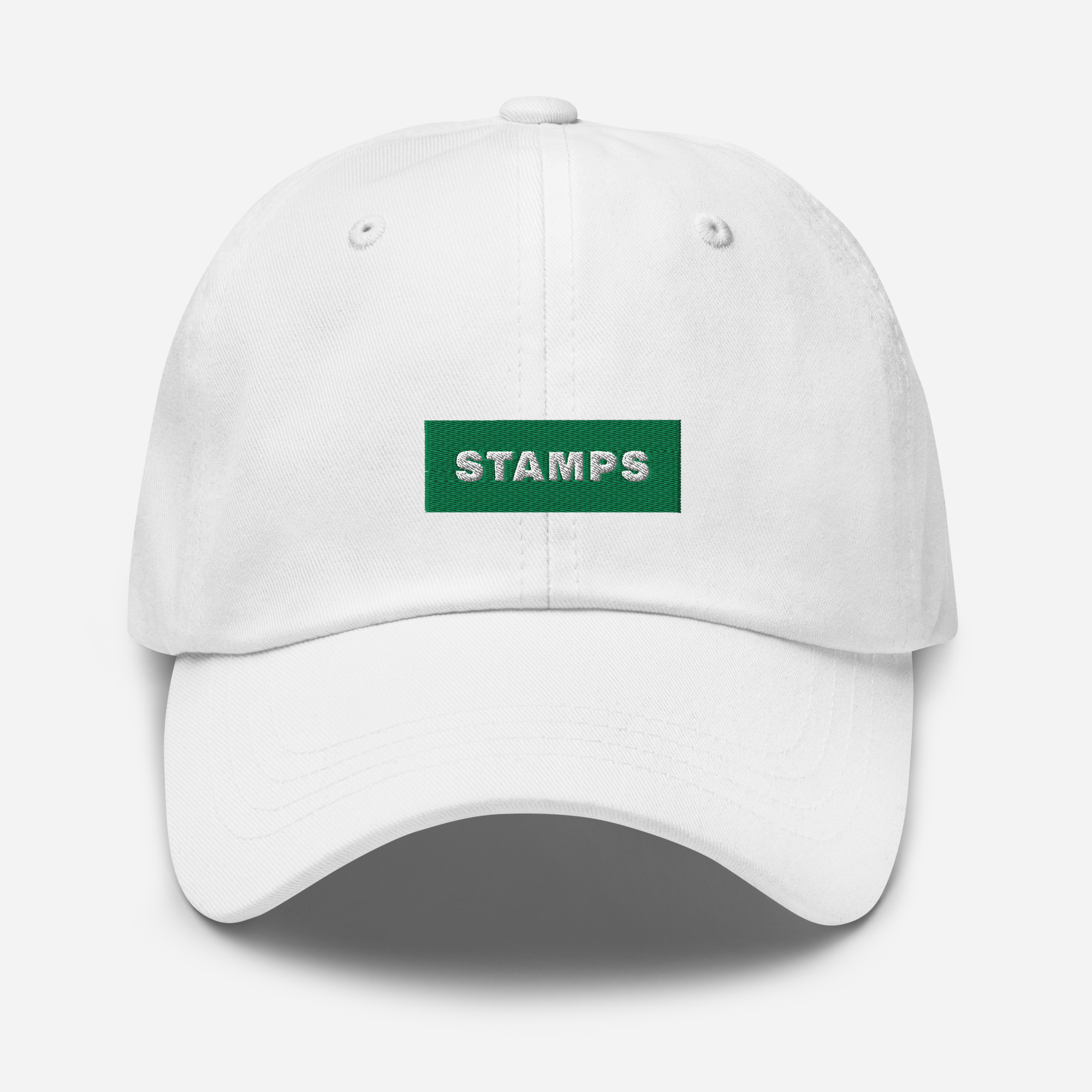 Classic Dad Hat - White - STAMPS (green)