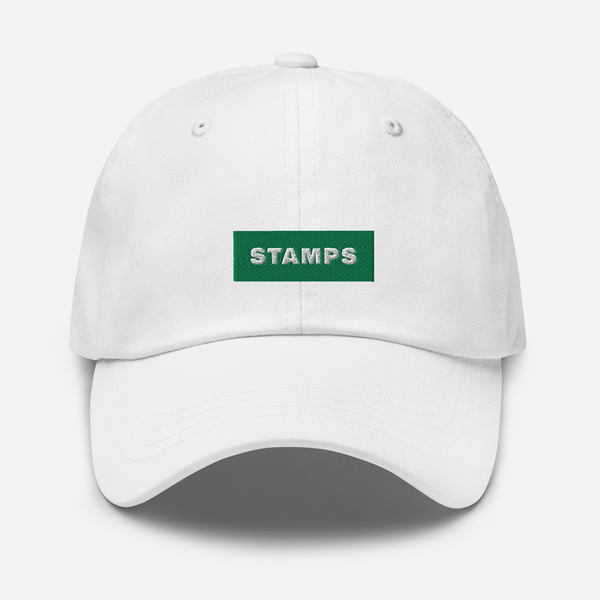 Classic Dad Hat - White - STAMPS (green)