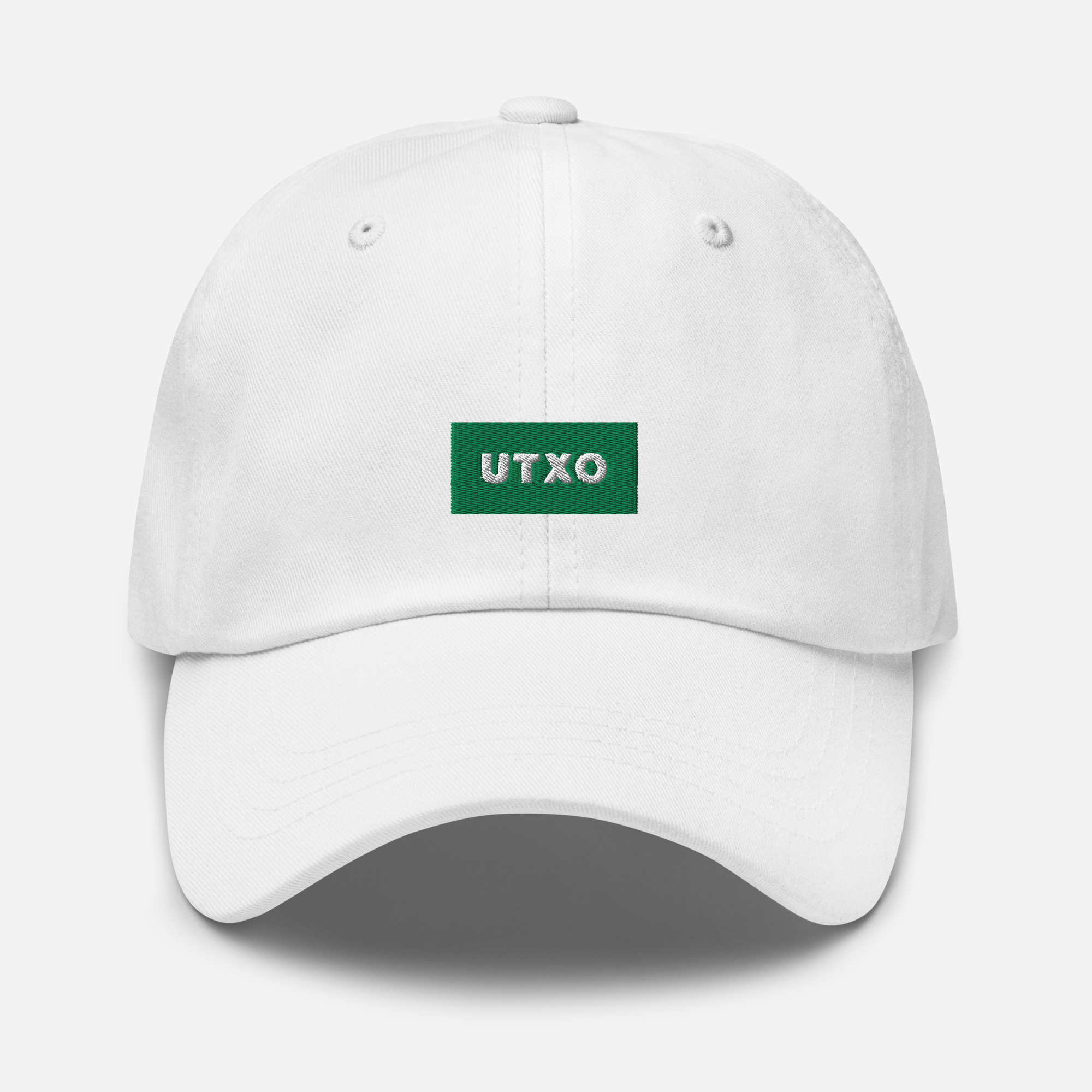 Classic Dad Hat - White - UTXO (green)