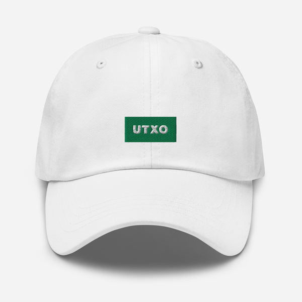 Classic Dad Hat - White - UTXO (green)