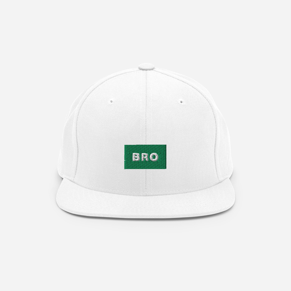 Classic Snapback - White - BRO (green)