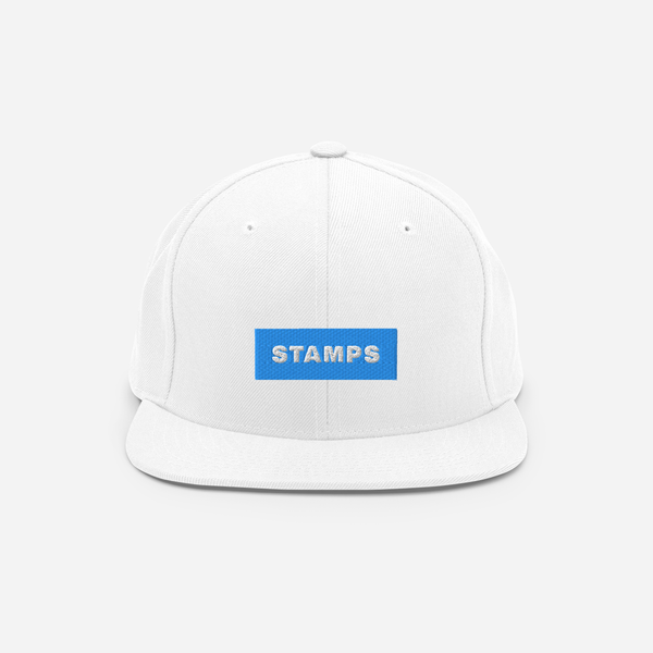 Classic Snapback - White - STAMPS (blue)