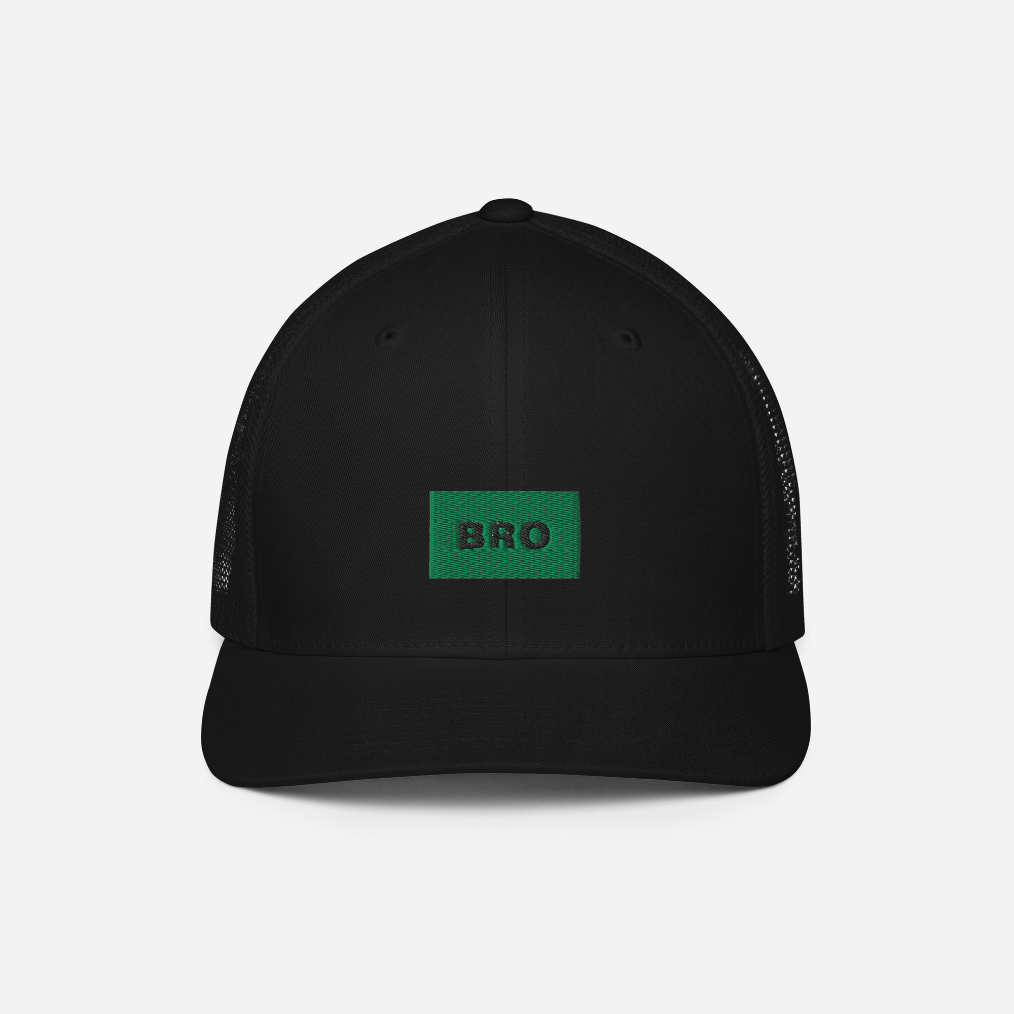 Closed-Back Trucker Cap - BLACK - BRO (green)