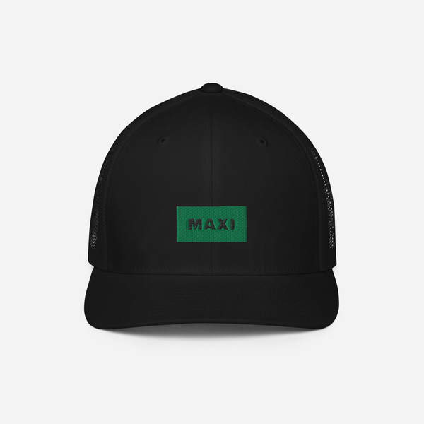Closed-Back Trucker Cap - Black - MAXI (green)
