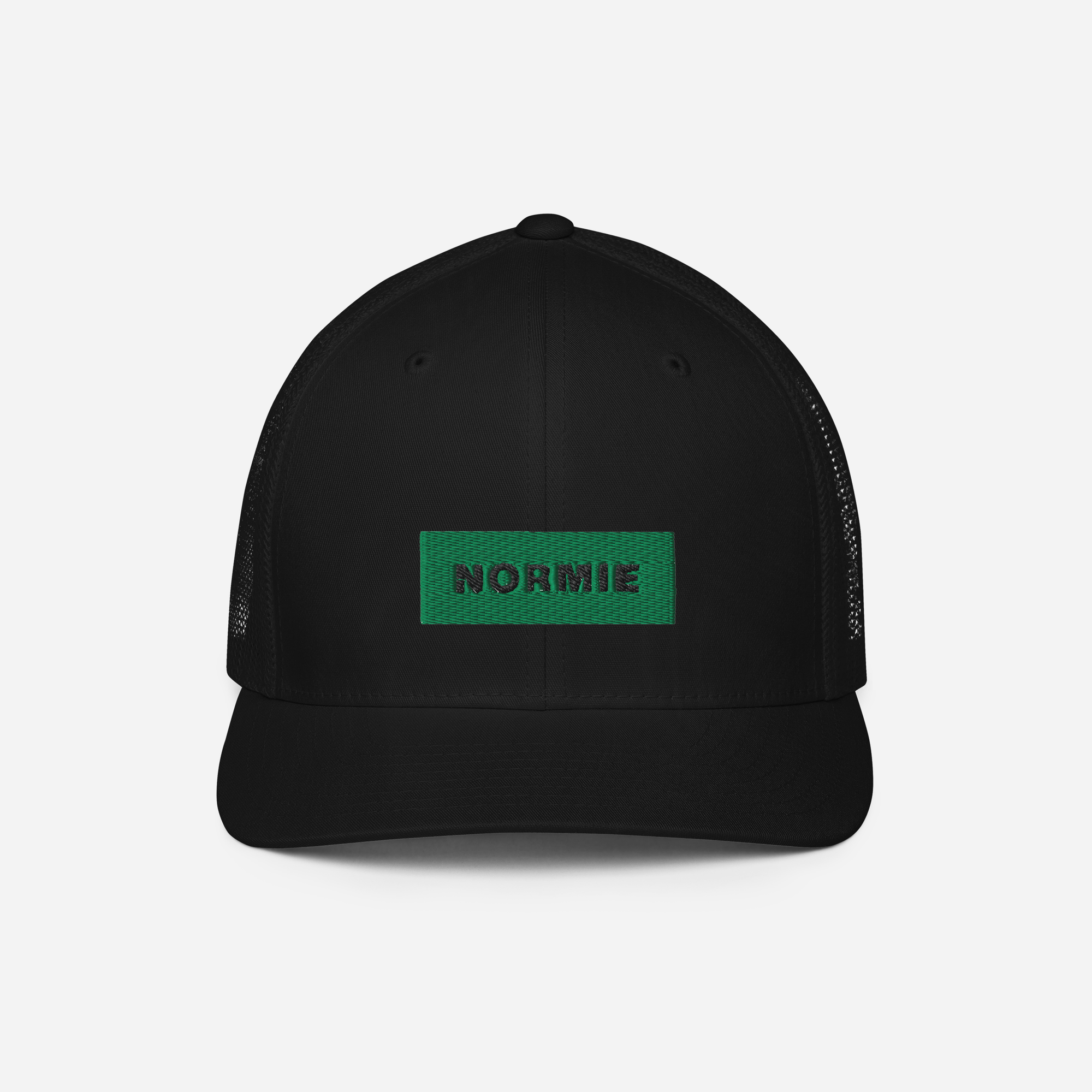 Closed-Back Trucker Cap - BLACK - NORMIE (green)