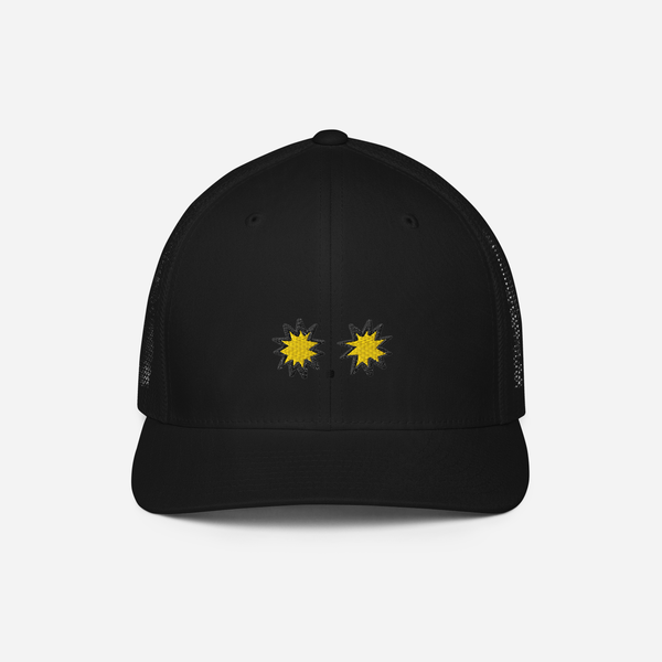 Closed-Back Trucker Cap - Black - StarsEyes (yellow)