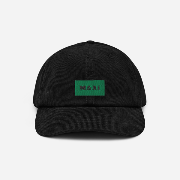 Corduroy Hat - Black - MAXI (green)