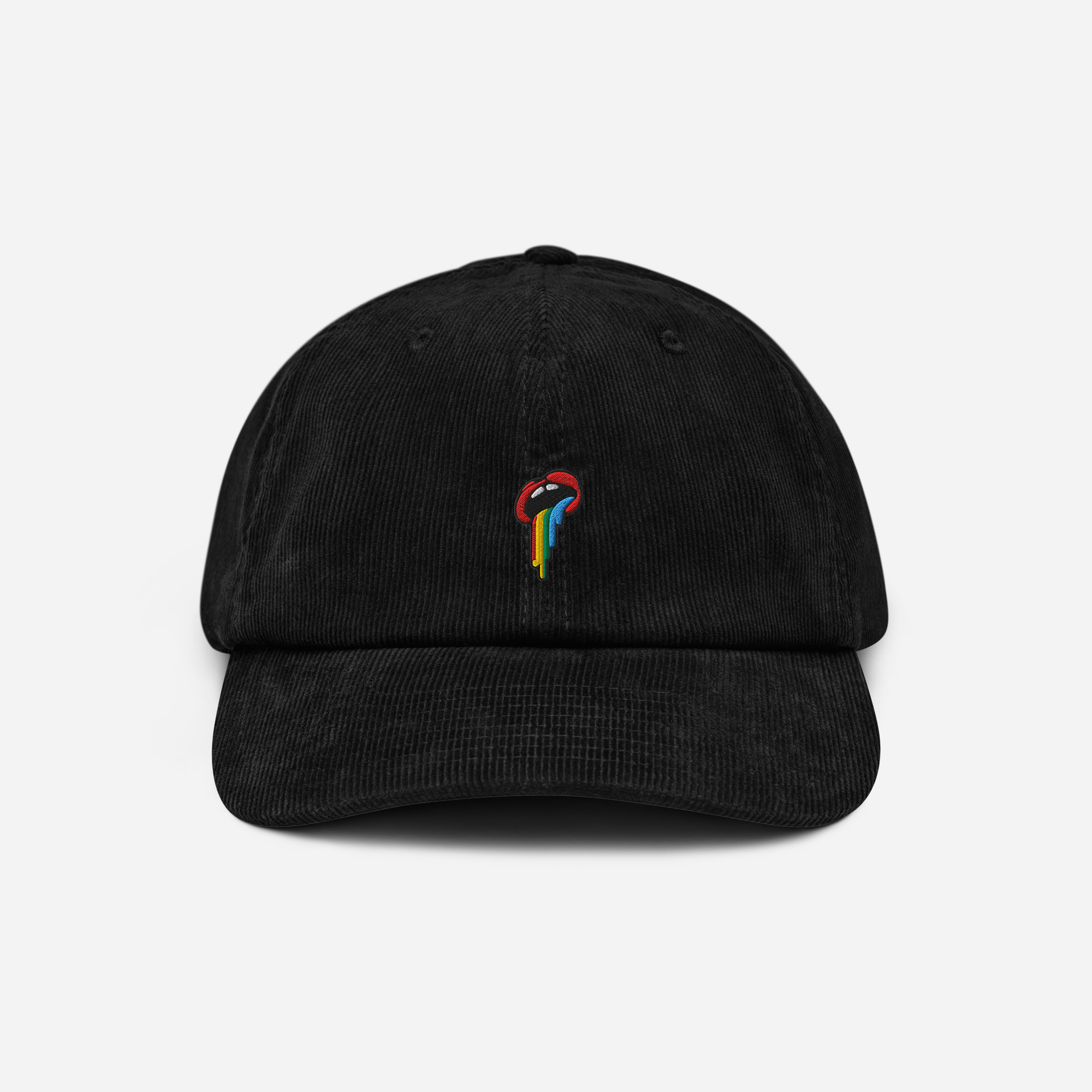 Corduroy Hat - Black - Rainbow