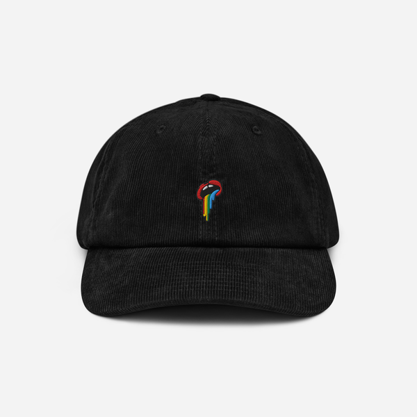 Corduroy Hat - Black - Rainbow