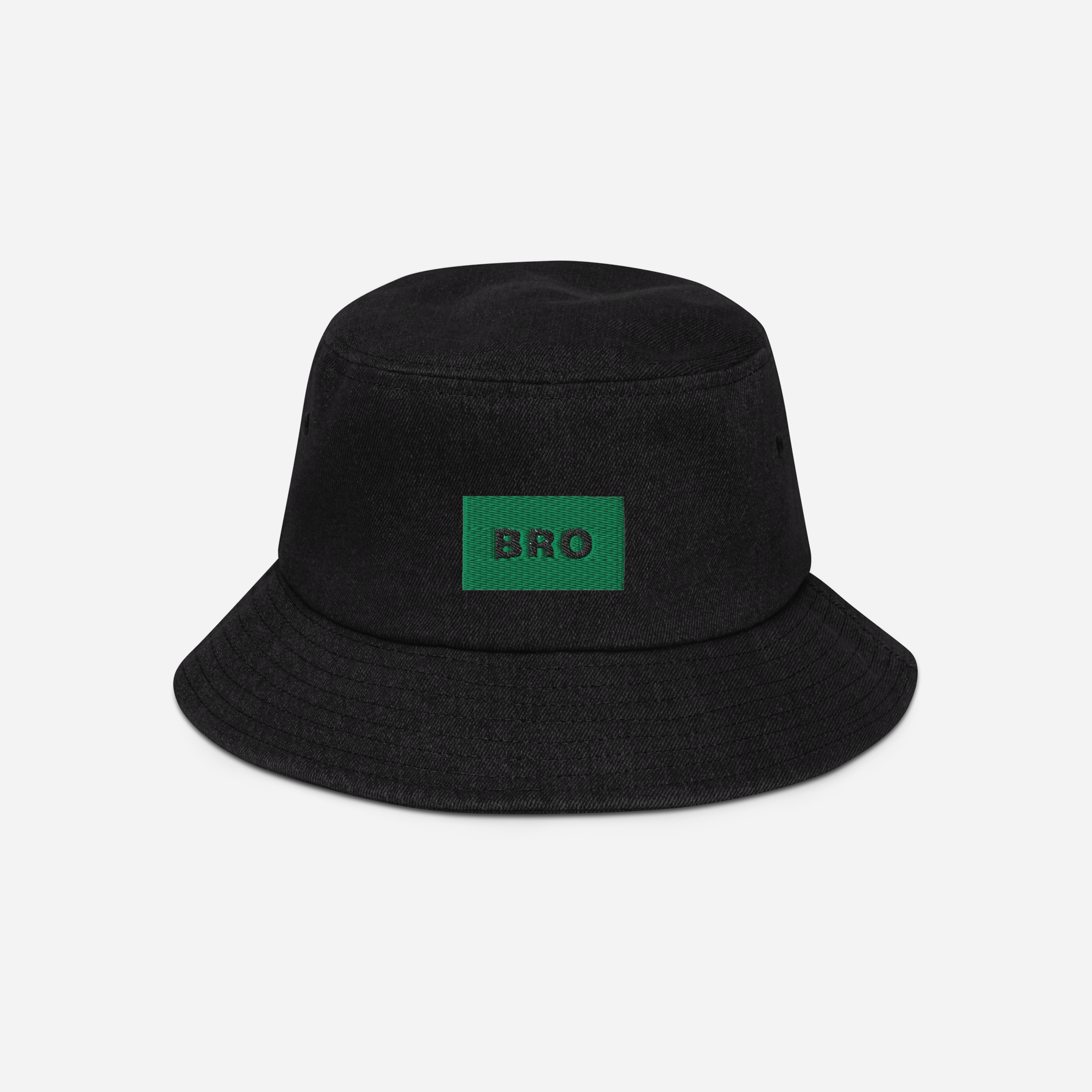 Denim Bucket Hat - BLACK - BRO (green)