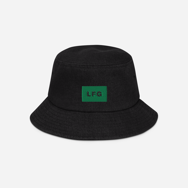 Denim Bucket Hat - BLACK - LFG (green)