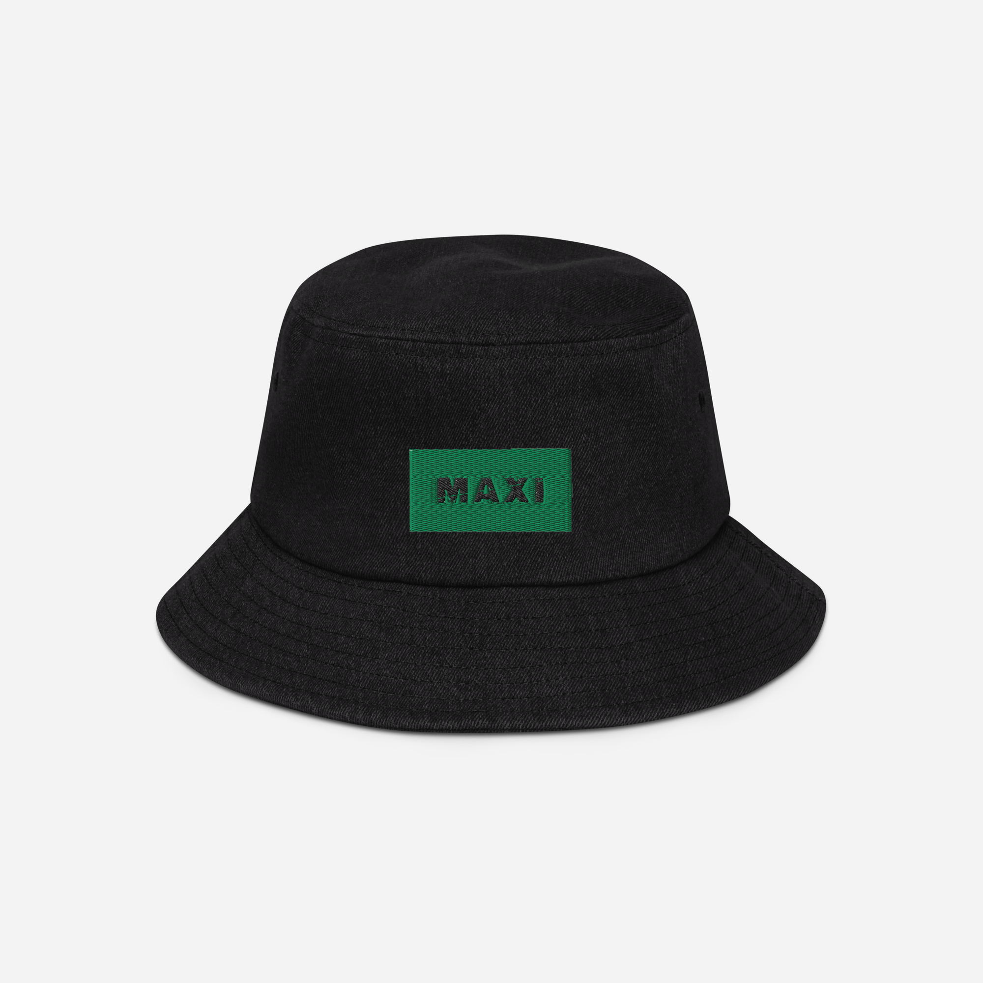 Denim Bucket Hat - BLACK - MAXI (green)