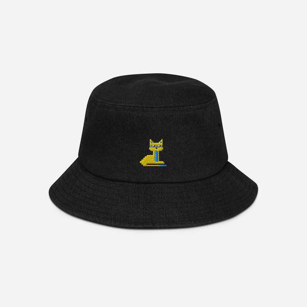 Denim Bucket Hat - BLACK - NodeCat