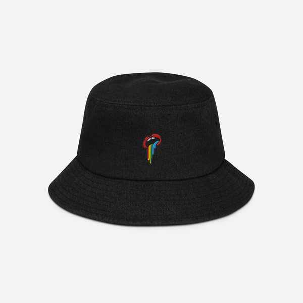 Denim Bucket Hat - BLACK - Rainbow