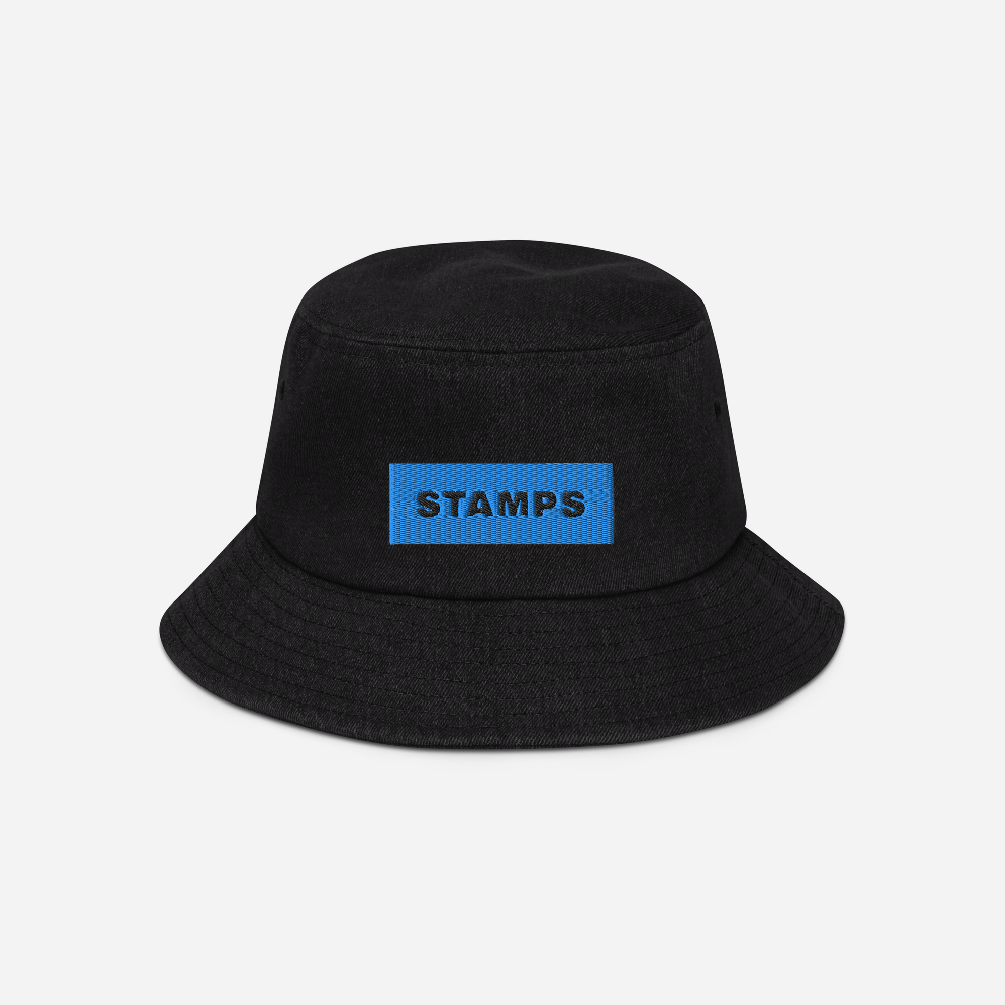 Denim Bucket Hat - BLACK - STAMPS (blue)