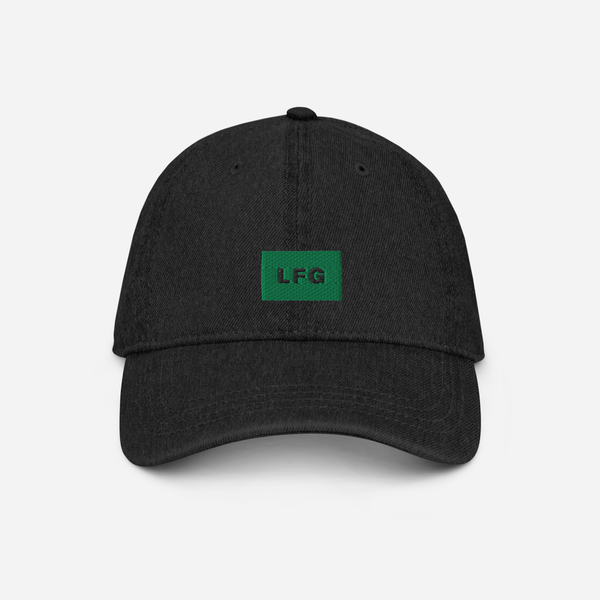 Denim Hat - Black - LFG (green)