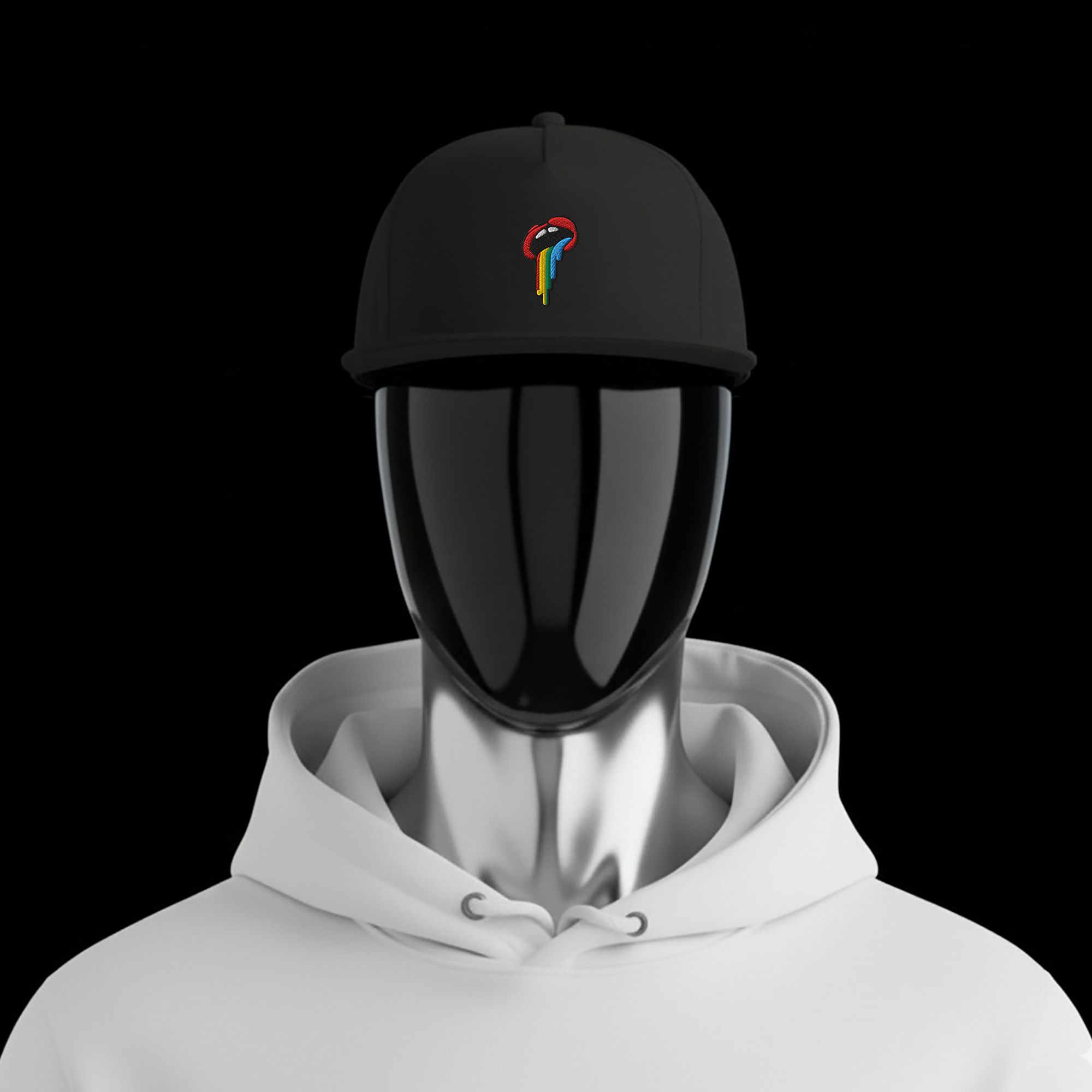 Flat Bill Cap - Black - Rainbow