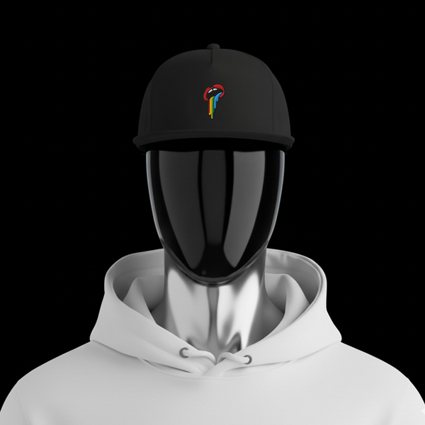 Flat Bill Cap - Black - Rainbow