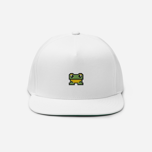 Flat Bill Cap - White - FrogFolio