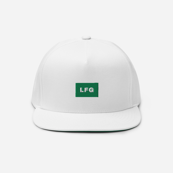 Flat Bill Cap - White - LFG (green)