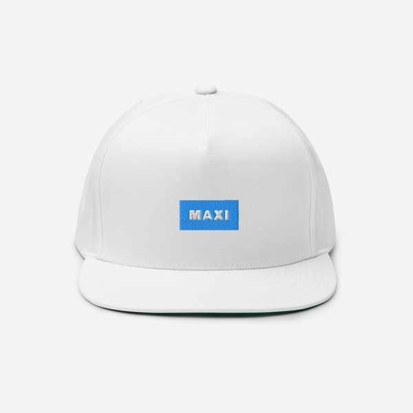 Flat Bill Cap - White - MAXI (blue)