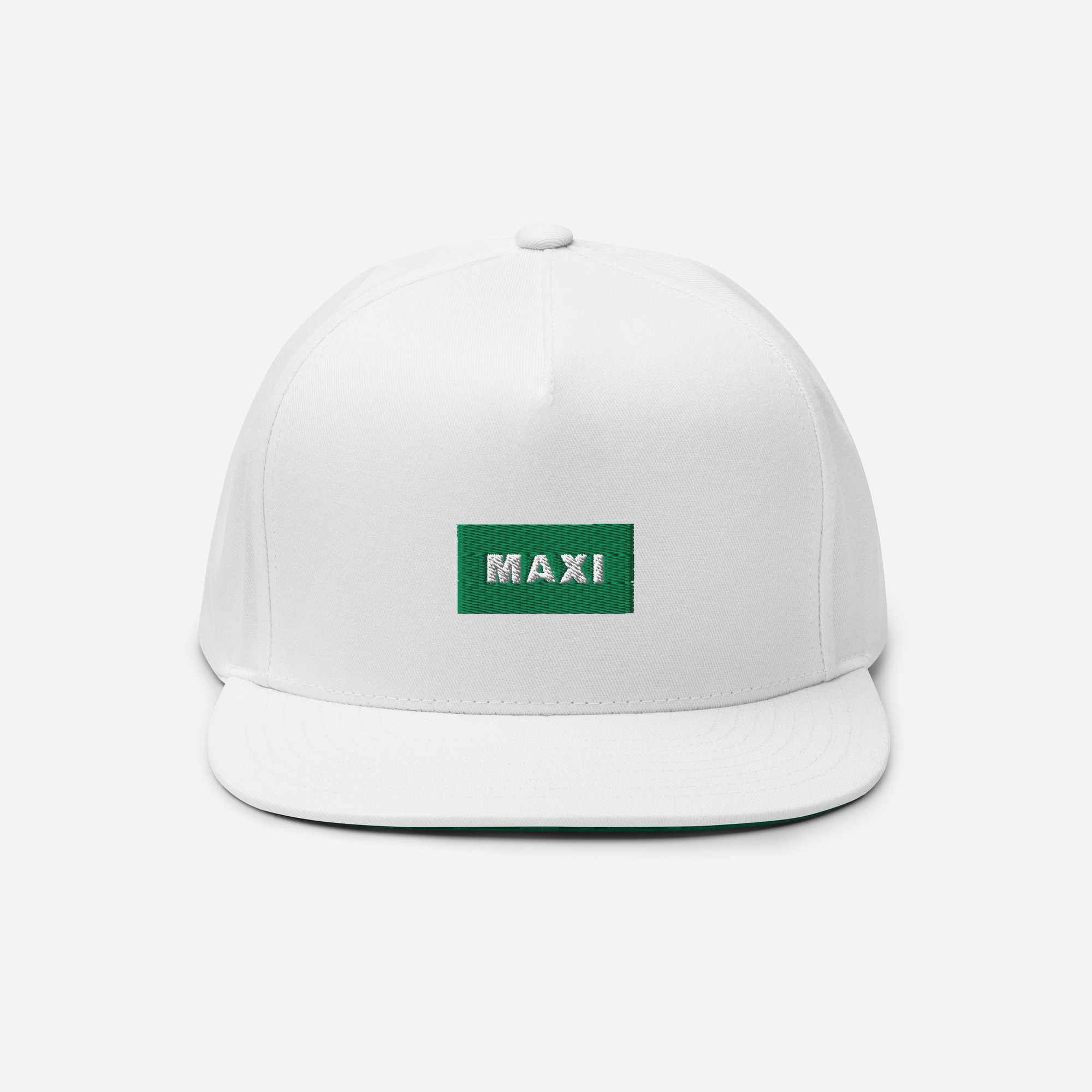 Flat Bill Cap - White - MAXI (green)