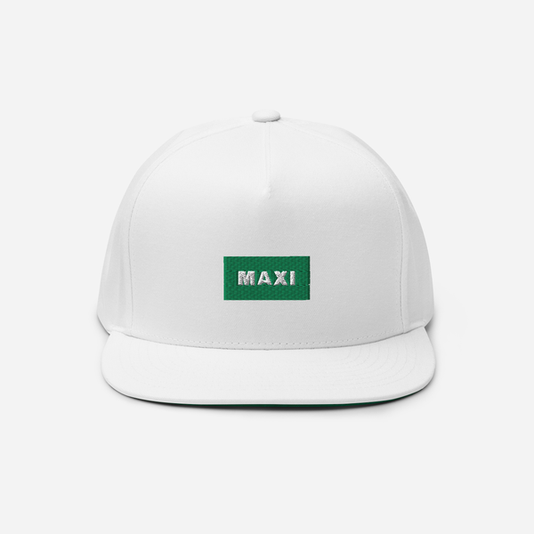 Flat Bill Cap - White - MAXI (green)