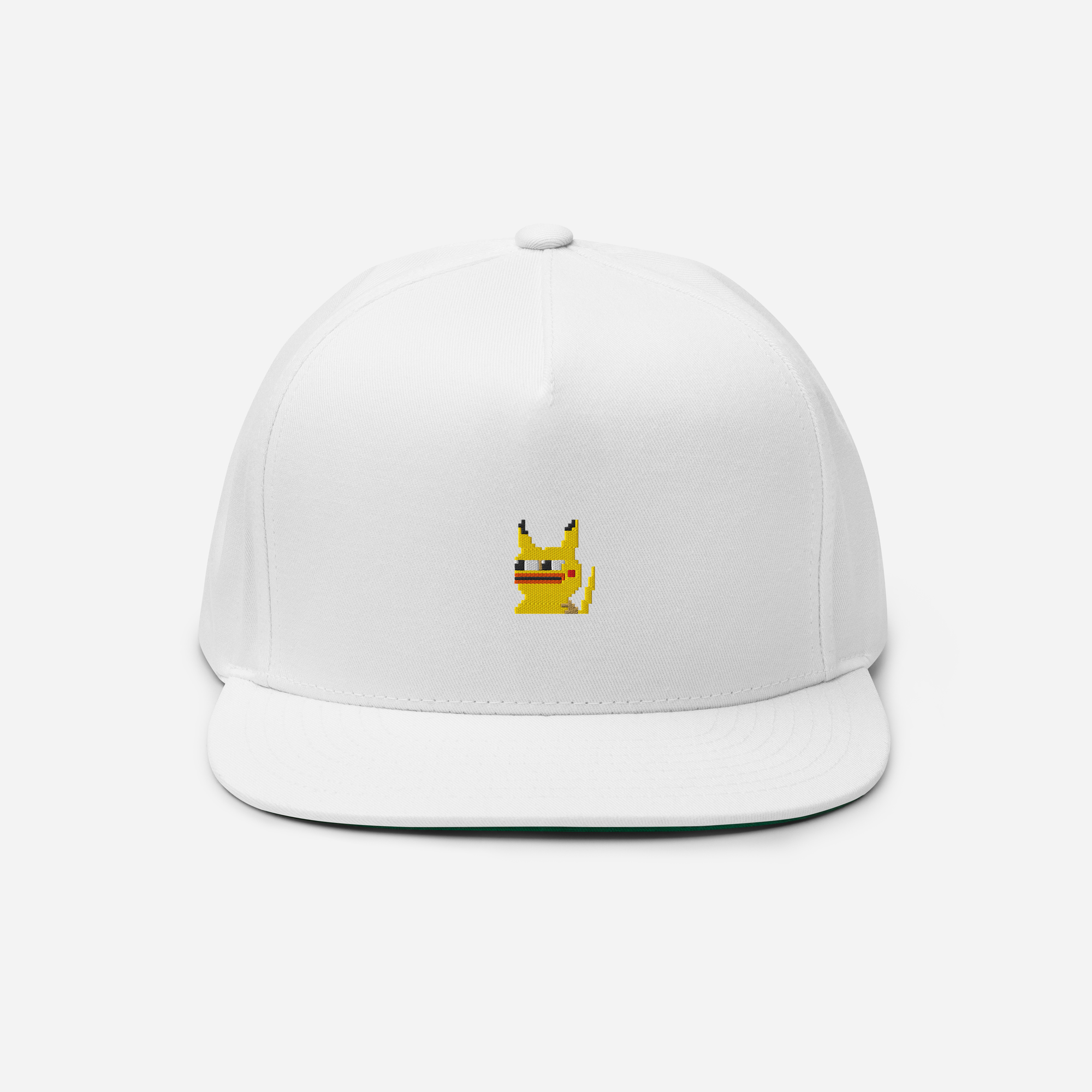 Flat Bill Cap - White - Pepekachu