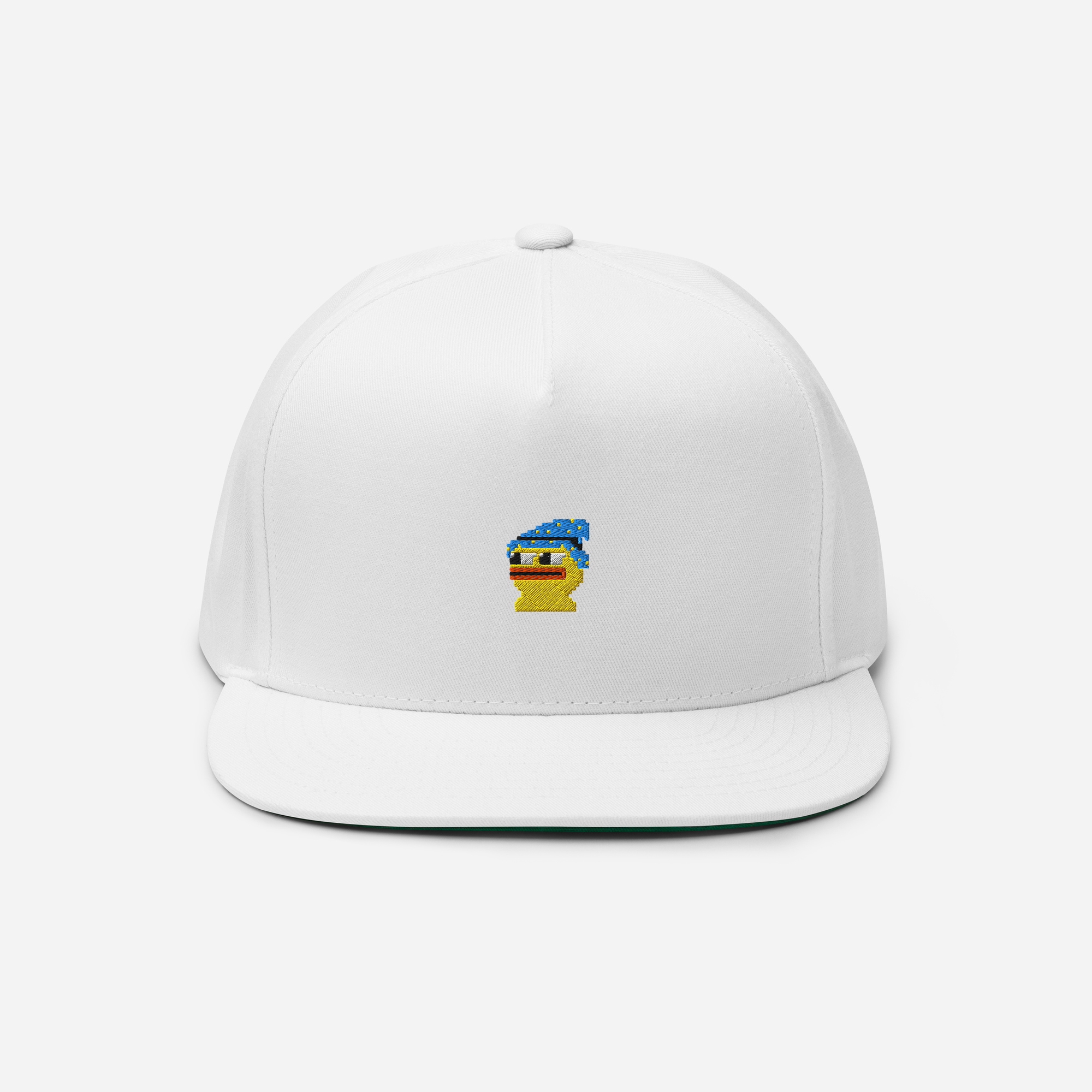 Flat Bill Cap - White - Pepewizard