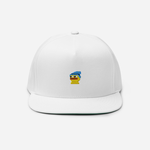 Flat Bill Cap - White - Pepewizard
