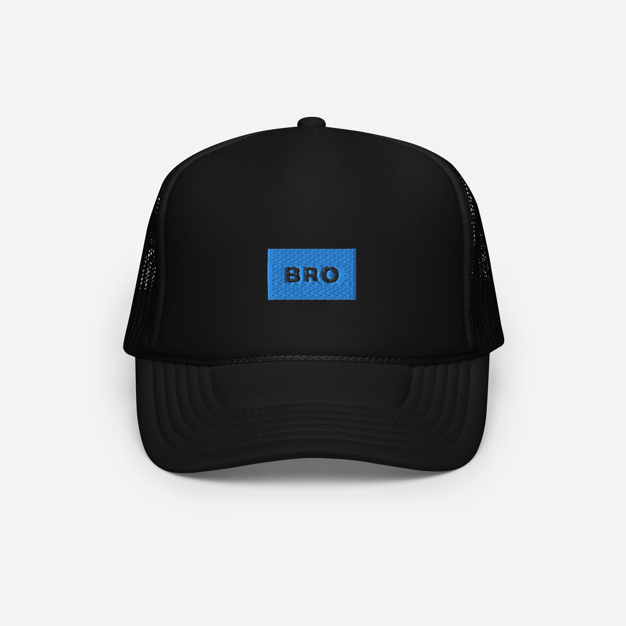 Foam Trucker Hat - BLACK - BRO (blue)