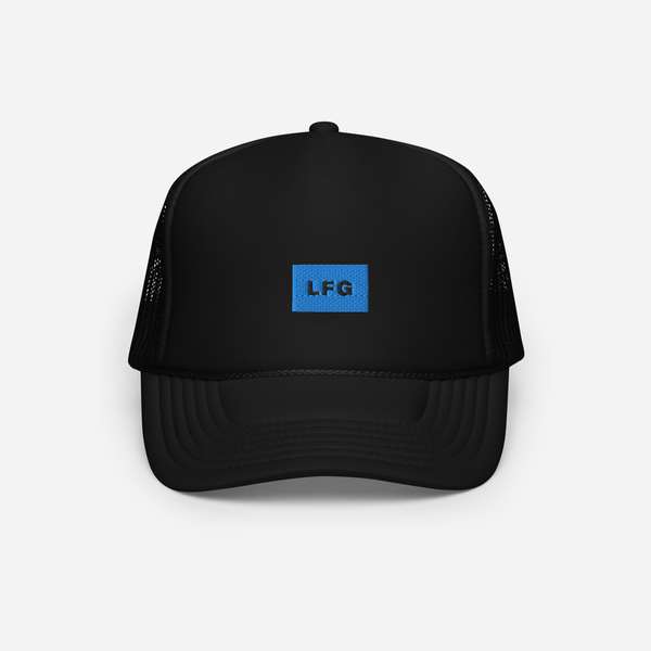 Foam Trucker Hat - Black - LFG (blue)