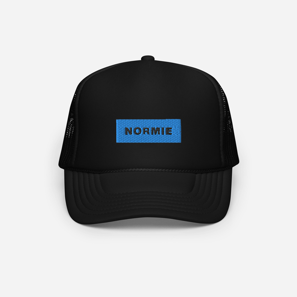Foam Trucker Hat - Black - NORMIE (blue)