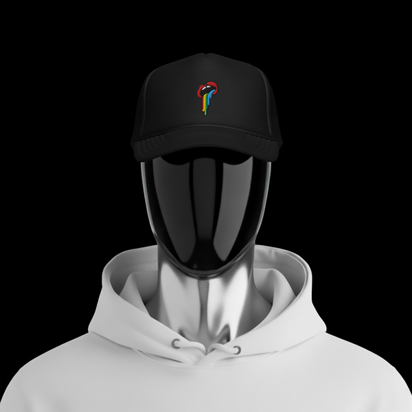 Foam Trucker Hat - Black - Rainbow