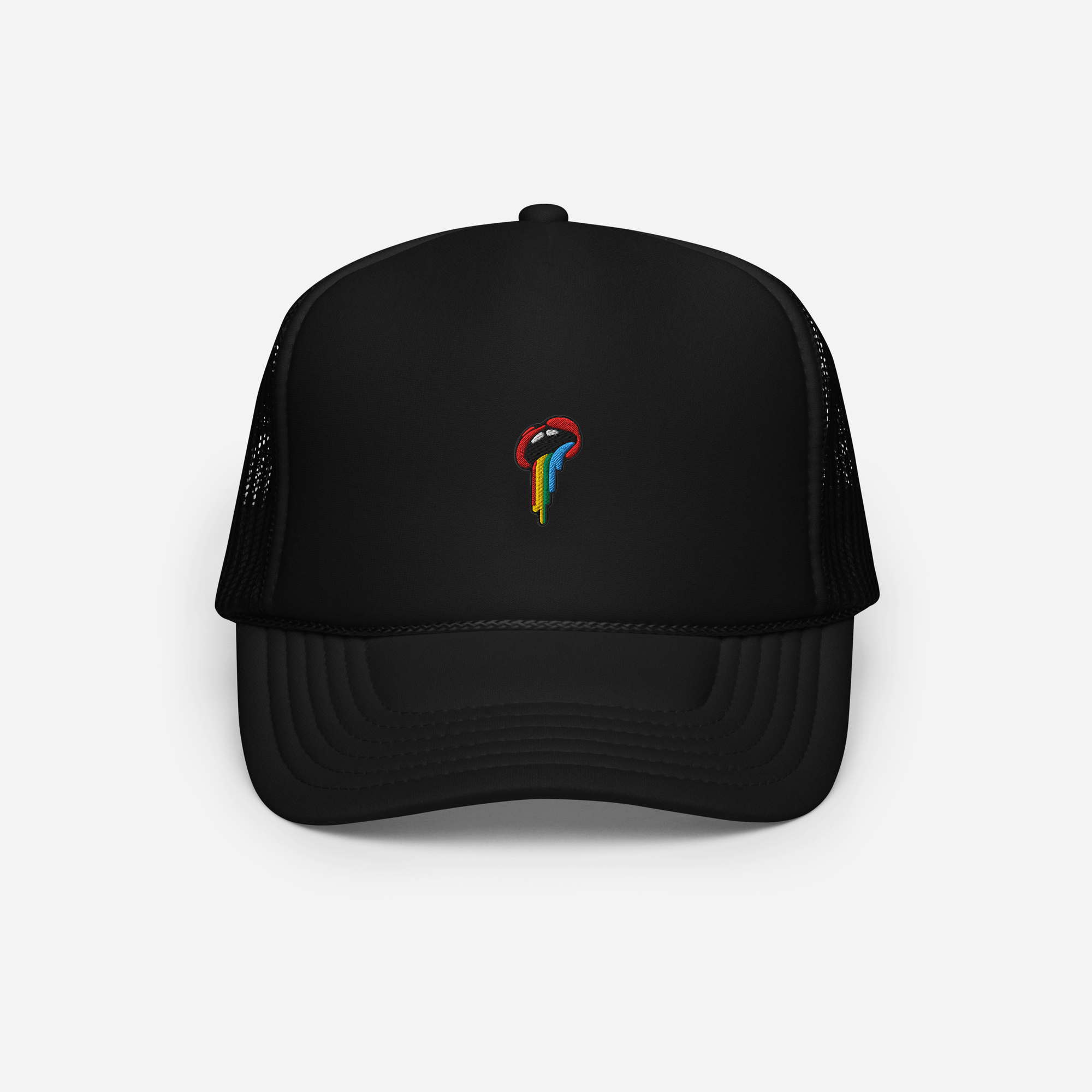 Foam Trucker Hat - Black - Rainbow
