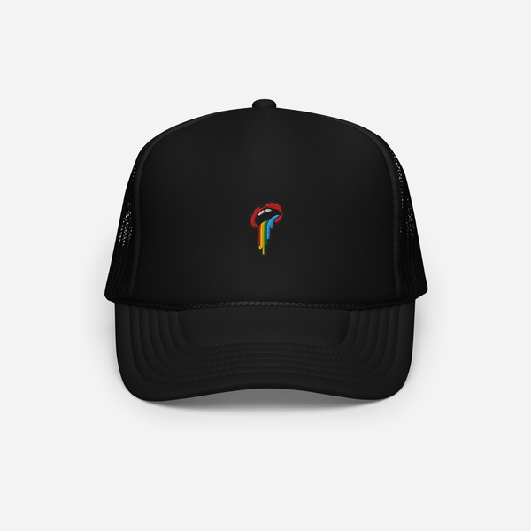 Foam Trucker Hat - Black - Rainbow