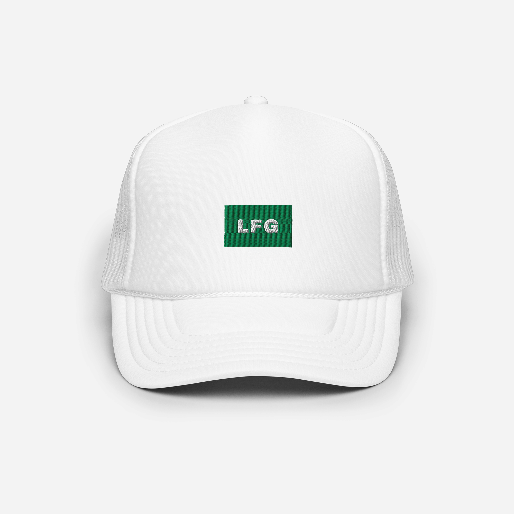 Foam Trucker Hat - White - LFG (green)