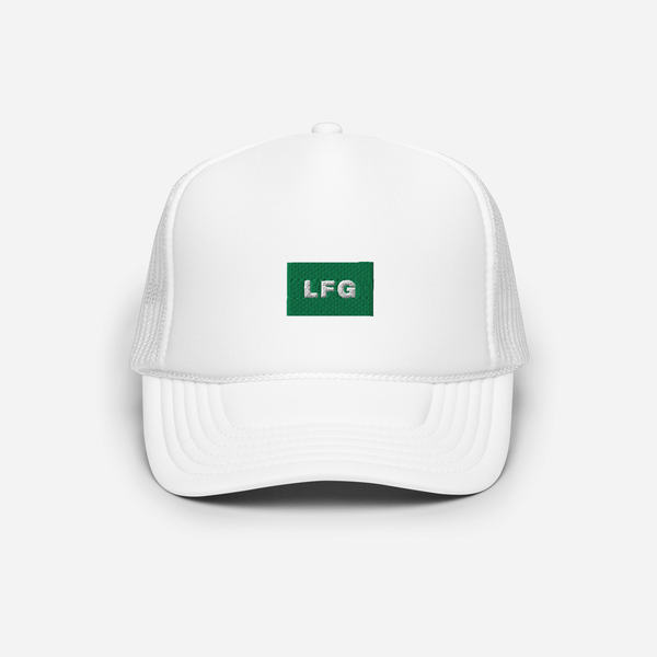 Foam Trucker Hat - White - LFG (green)