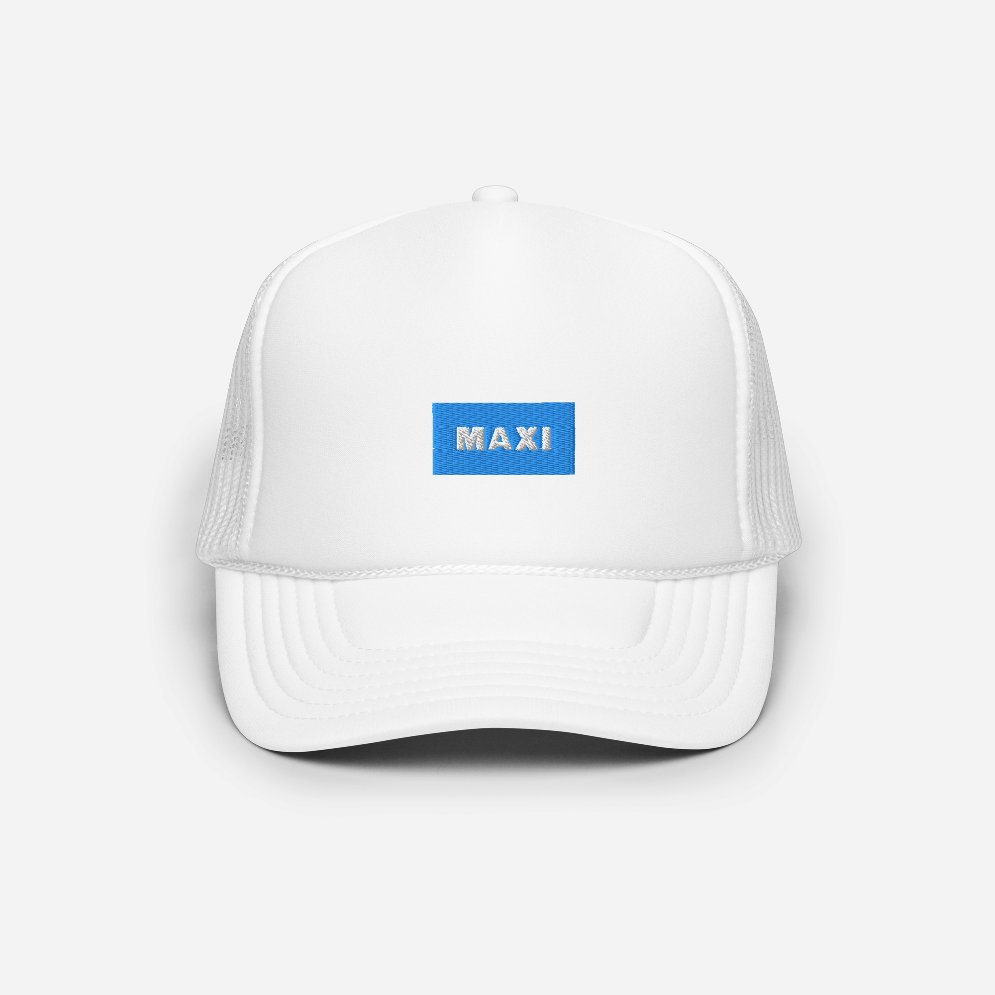 Foam Trucker Hat - White - MAXI (blue)