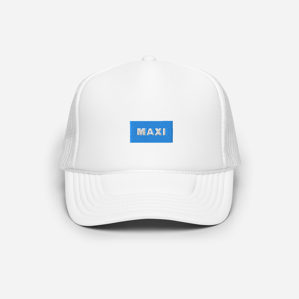 Foam Trucker Hat - White - MAXI (blue)