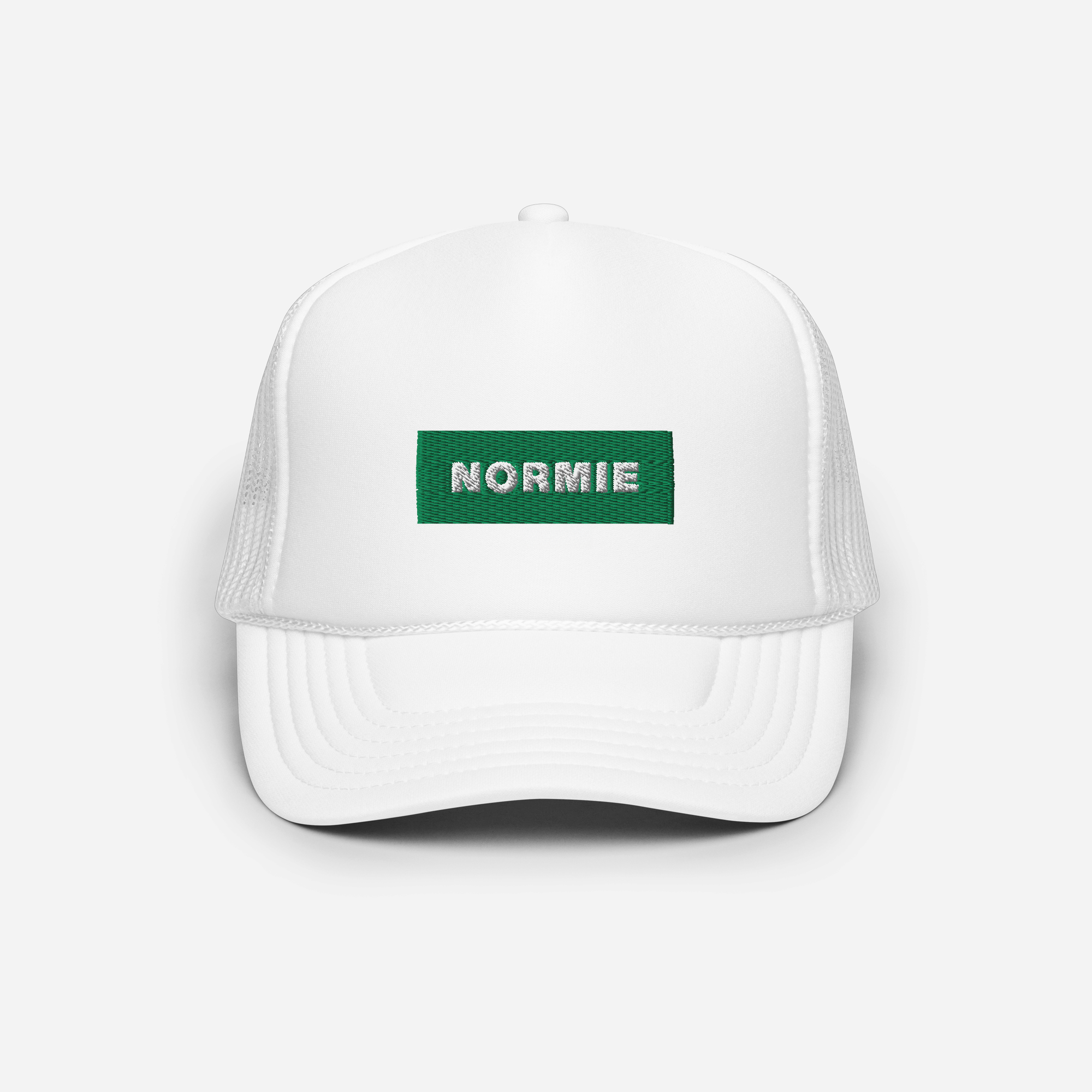 Foam Trucker Hat - White - NORMIE (green)