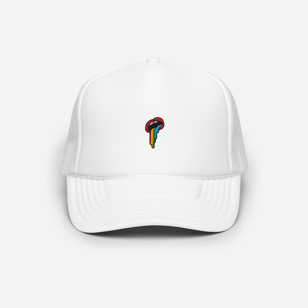 Foam Trucker Hat - White - Rainbow