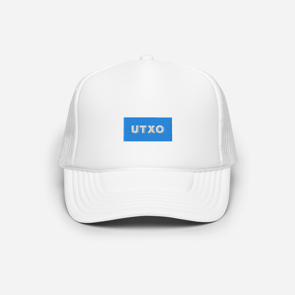 Foam Trucker Hat - White - UTXO (blue)